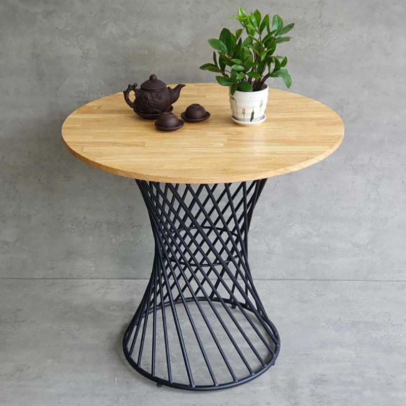 Bàn cafe tròn D80cm chân sắt đan nghệ thuật GC702