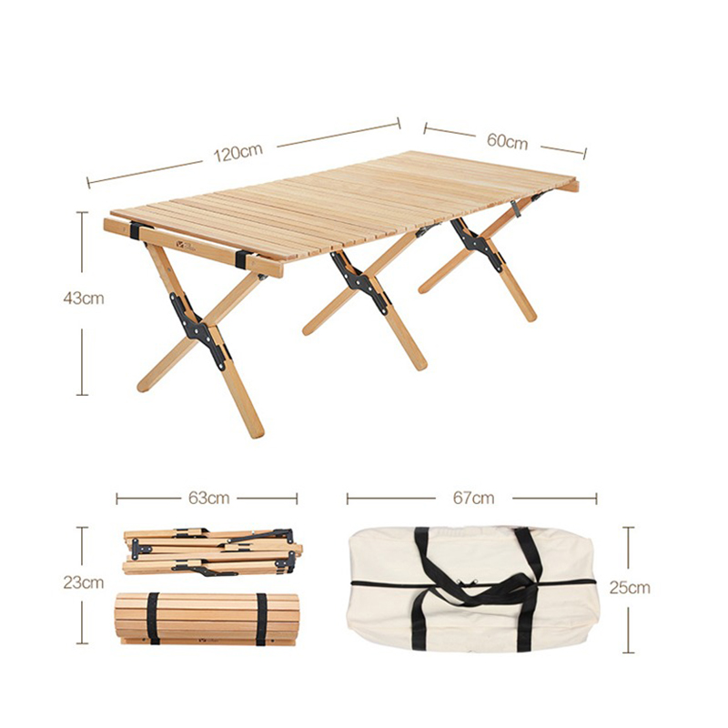 Bàn dã ngoại xếp gọn, bàn ghế cắm trại Pinic gỗ tự nhiên cao cấp GC669