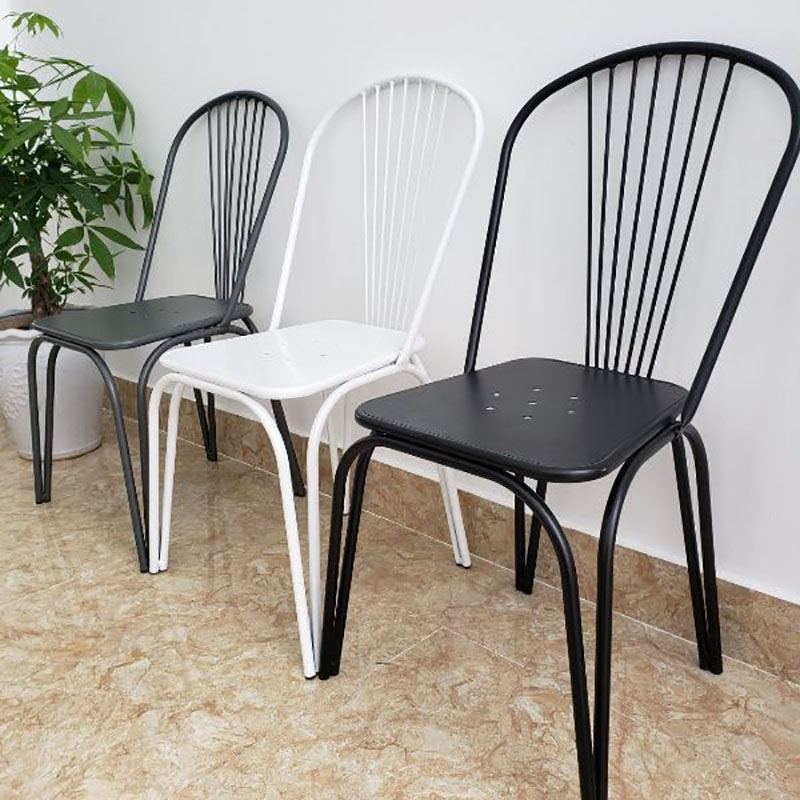 Bộ bàn ghế cafe khung sắt nan song quạt GC906
