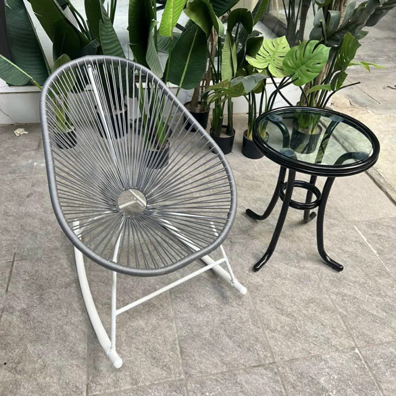 Bộ bàn ghế lười dây văng Acapulco bập bênh thư giãn giả mây BM504