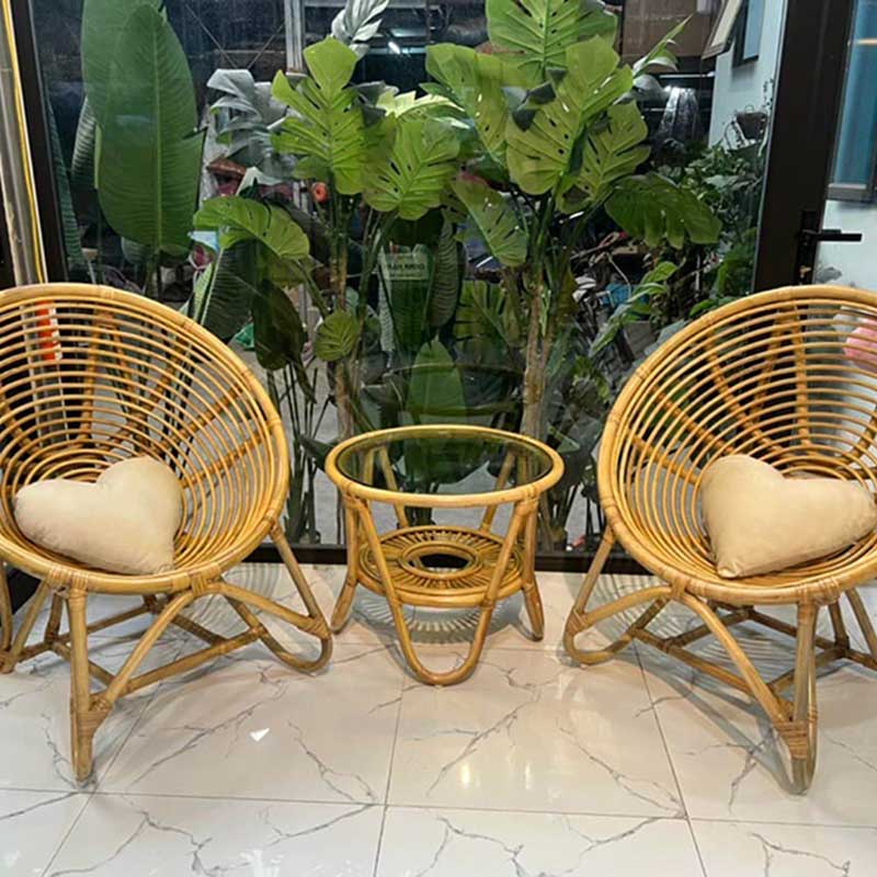 Bộ bàn ghế mây tự nhiên đệp đến từng Centimet BM390