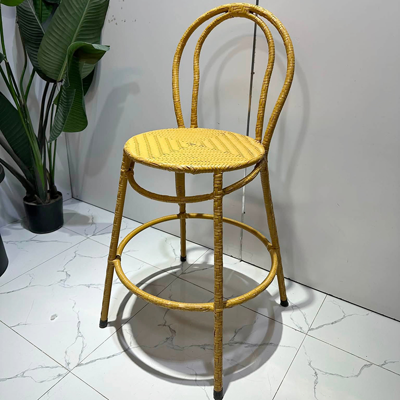 Ghế bar mây nhựa Bistro lưng Oval đan thủ công BM775