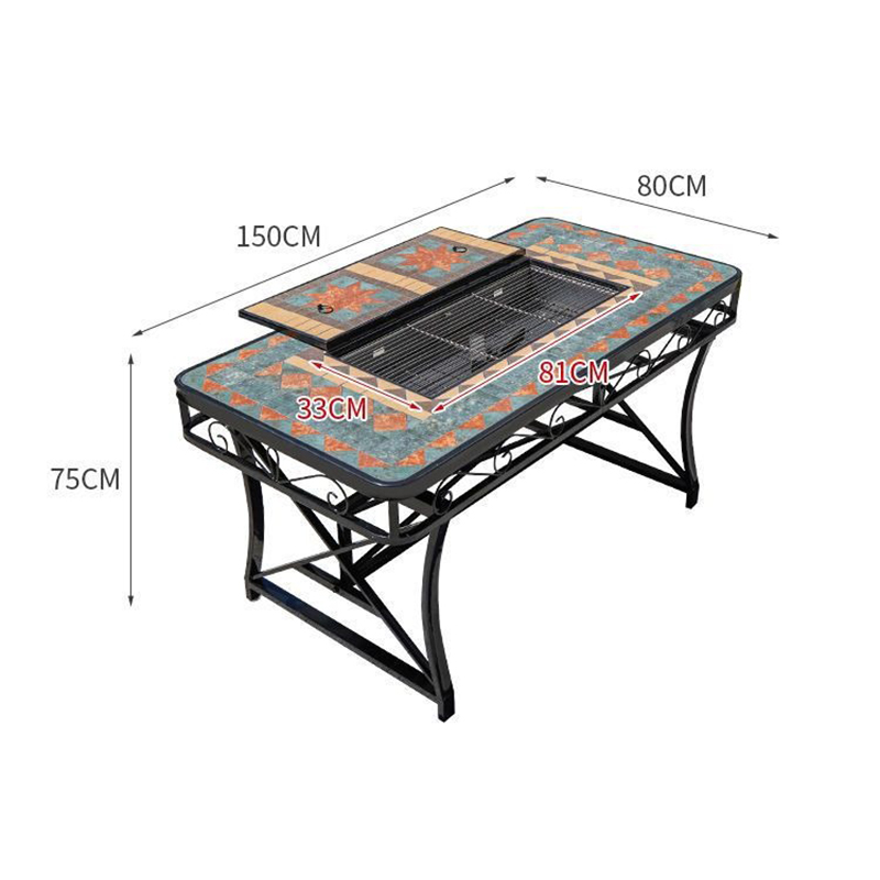 Bộ bàn ghế phong cách Mosaic ghép đá bề mặt cho sân vườn BS245