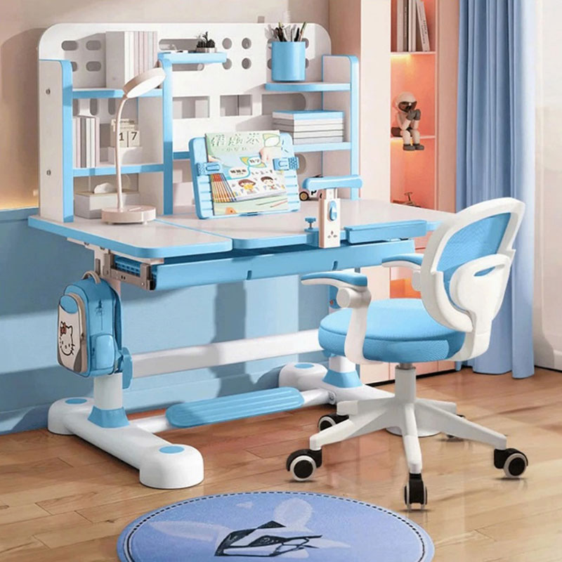 Bộ bàn học trẻ em C13 ghế xoay 360 độ có bánh xe, nâng hạ linh hoạt BH340