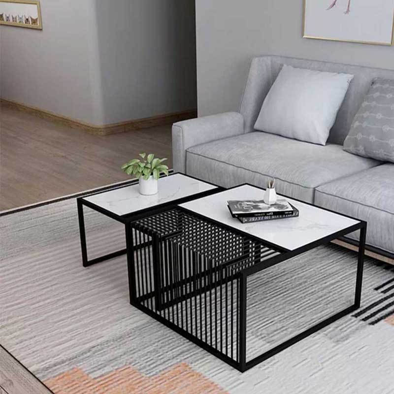Bàn sofa đôi lồng được vào nhau mặt đá vân mây BT986