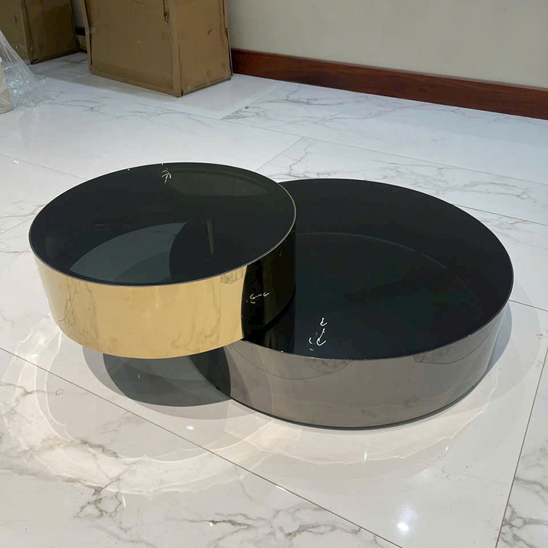 Bàn trà BENSON, bàn trà xoay PVD MINOTTI phong cách Ý BT693