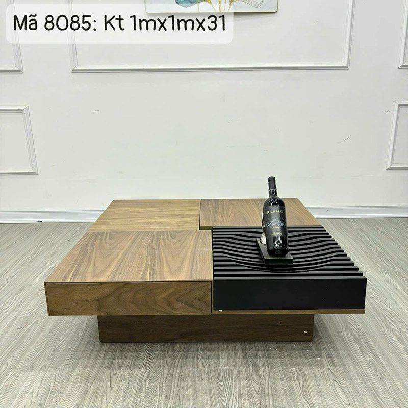 Bàn trà gỗ vuông kiểu dáng thông minh và tinh tế BT695