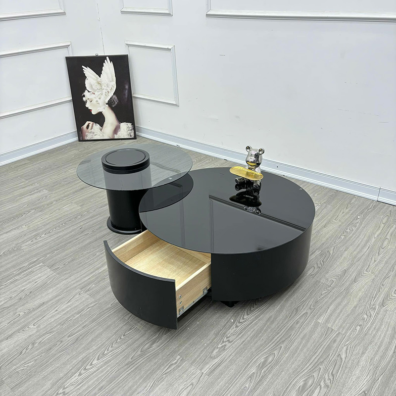 Bàn trà sofa đôi phòng khách mặt kính hiện đại BT694