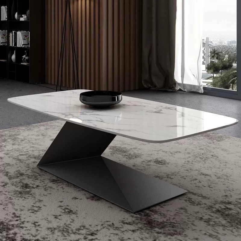 Bàn trà sofa mặt đá chân sắt chữ Z BT929