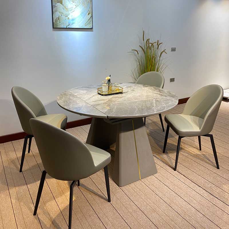 Bộ bàn ăn tròn mặt đá sang trọng 4 ghế BA968