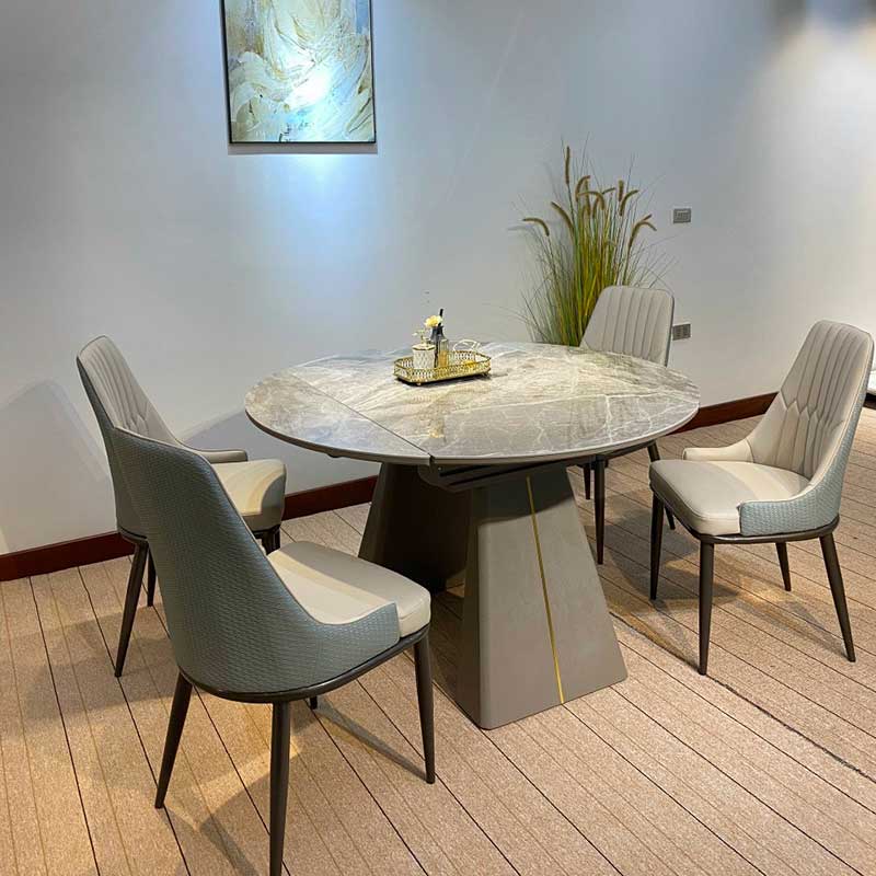 Bộ bàn ăn tròn thông minh 4 ghế sang trọng tối ưu BA963