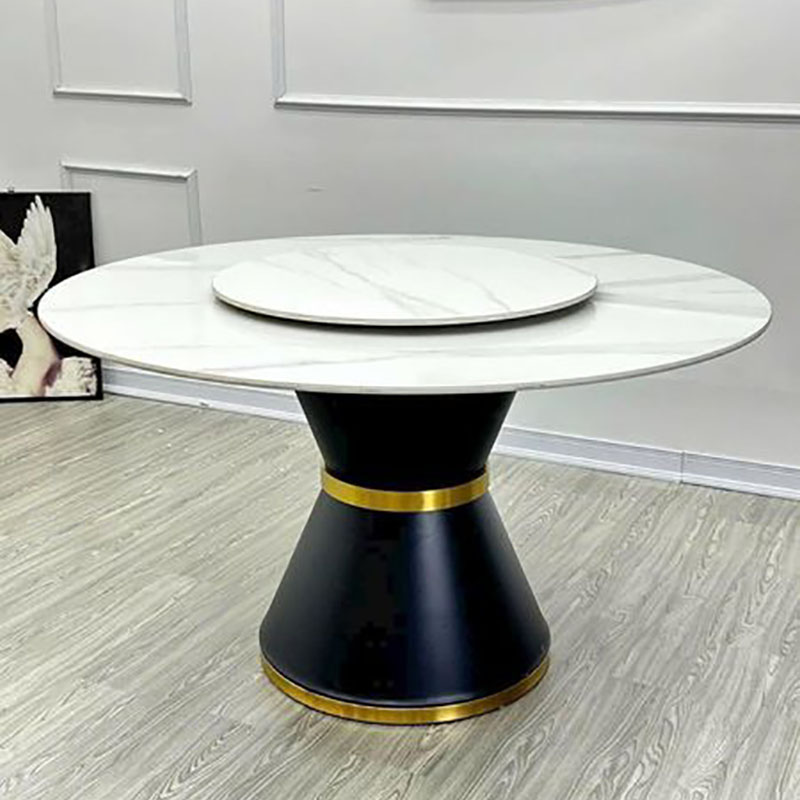 Bộ bàn tròn chân loa m2-m3-m5 mặt đá xoay 2 tầng BO996