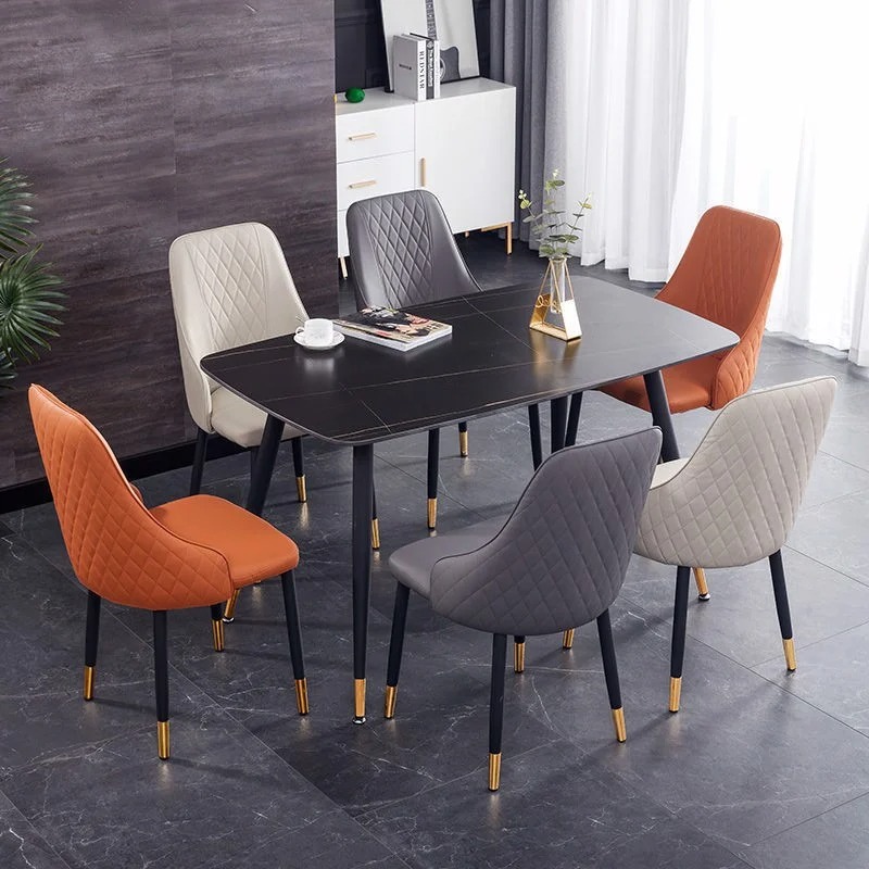 Ghế ăn Vanity mặt đệm da công nghiệp chân sắt bọc núm đồng GA512
