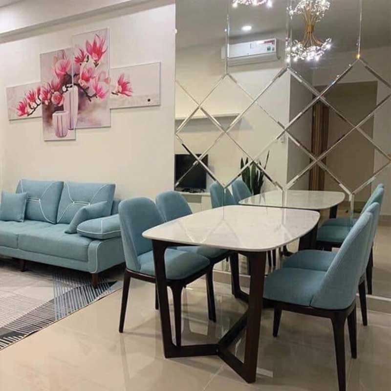 Ghế ăn Grace khung gỗ sồi, nệm da nỉ GA620