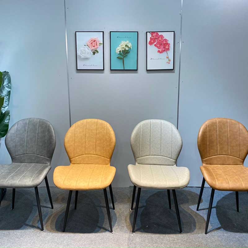 Ghế Nordic sọc bọc da cao cấp nhiều màu GA662