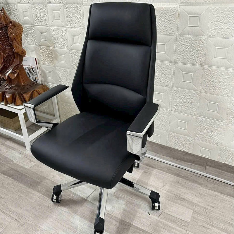 Ghế văn phòng cao cấp nệm da, thiết kế hiện đại, form ghế ôm lưng GV458