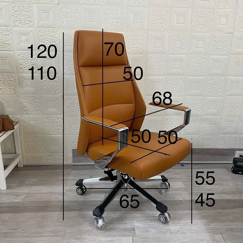Ghế văn phòng cao cấp nệm da, thiết kế hiện đại, form ghế ôm lưng GV458