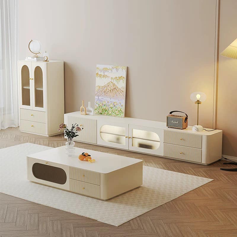 Kệ để tivi gỗ công nghiệp màu trắng cao cấp KT341