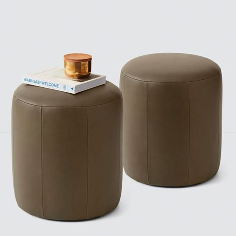 Đôn ghế sofa trụ tròn bọc da kiểu dáng hiện đại SF994