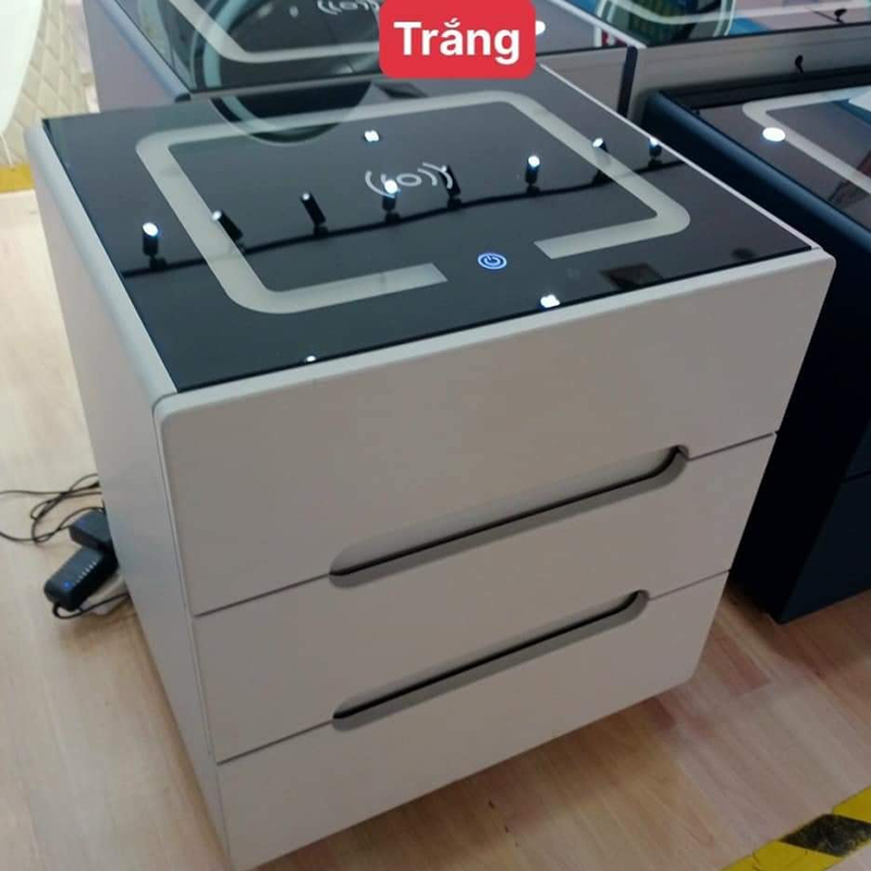 Bàn tủ tab đầu giường tích hợp sạc không dây & đèn LED TD588