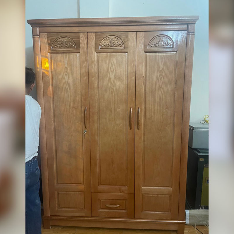 Tủ quần áo 3 cánh gỗ sồi sơn màu cánh gián TQ250