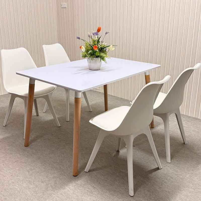 Bộ bàn ghế cafe, nhà hàng, quán ăn, bàn vuông Eames mix ghế mặt đệm giá rẻ GC844
