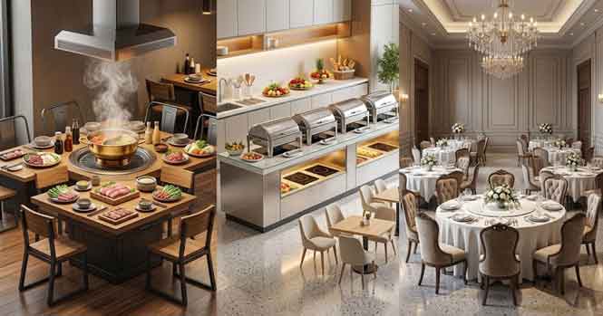 Kinh Nghiệm Chọn Bàn Ghế Cho Nhà Hàng Lẩu Nướng, Buffet Và Nhà Hàng Lớn